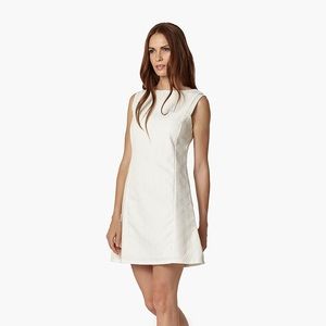 White shift sleeveless dress
